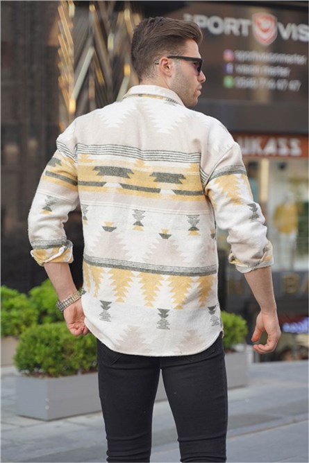 Men's Shirt T5561 - Beige-Yellow #359067