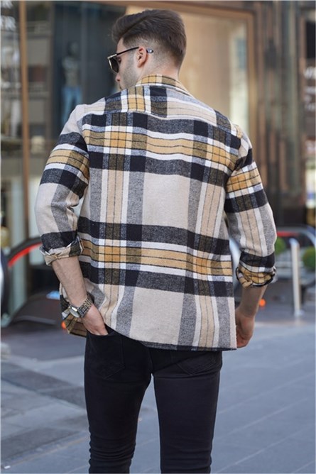 Men's Regular Fit Shirt 5555 - Black-Yellow #35785