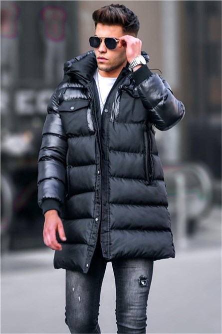 Men's jacket with a hood 5742 - Black #333652