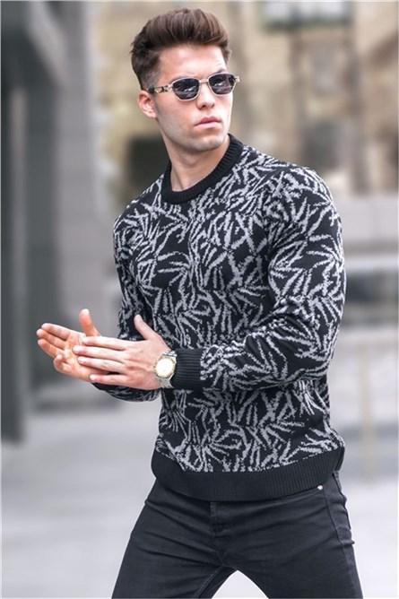 Men's Knitted Sweater 5767 - Black #334339