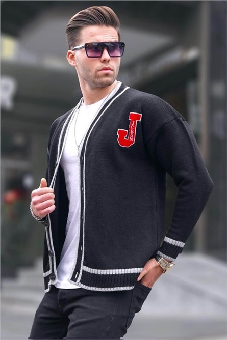 Men's 6314 Button Up Knit Cardigan - Black #363683