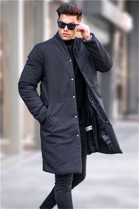 Мъжко дълго яке 5710 - Черно #334289