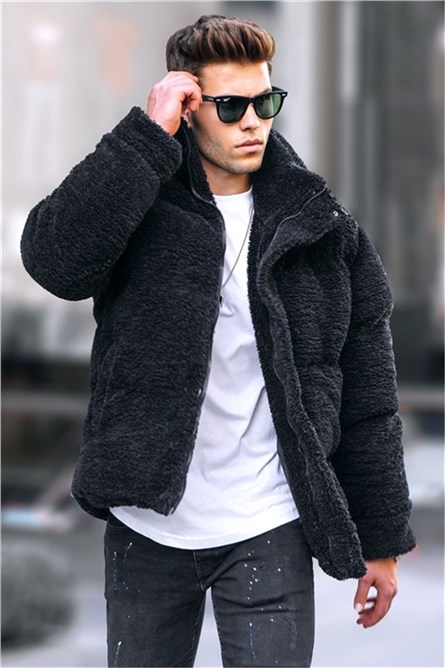 Men's plush jacket 5698 - Black #332517