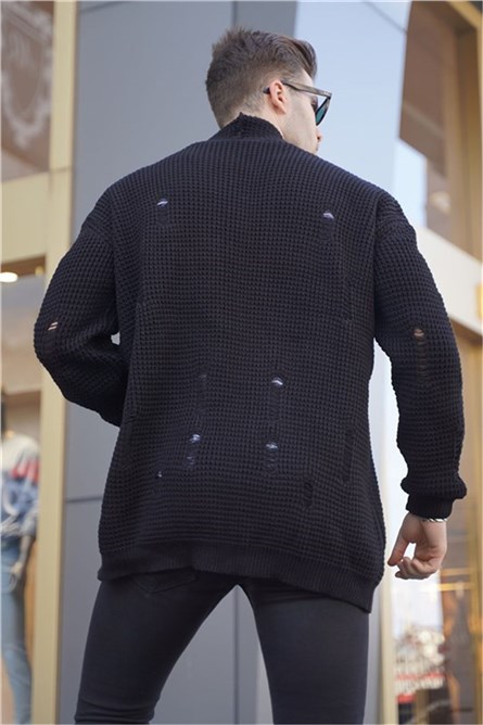 Men's Knit Cardigan 6309 - Black #362277