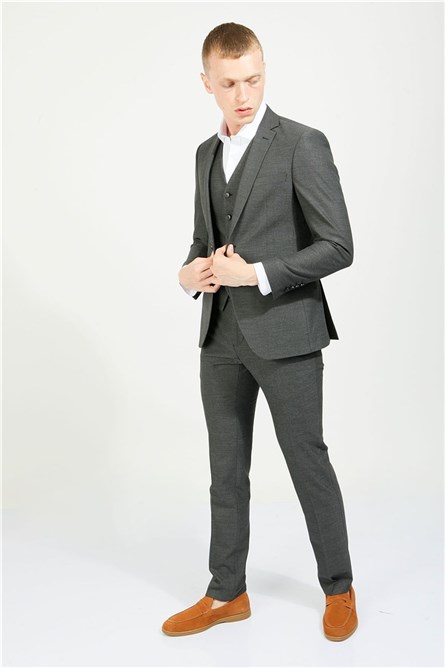 Men's Slim Fit Suit - Dark Gray #357785