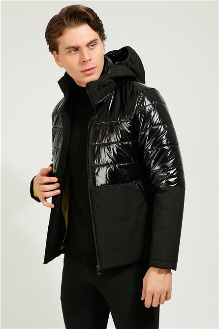 Men's Slim Fit Quilted Jacket - Black #363552