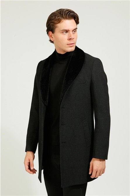 Men's Slim Fit Coat - Black #363574