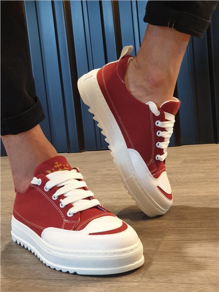 Men's Lace Up Shoes SLW-021 - Burgundy #371343