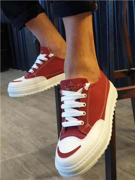 Men's Lace Up Shoes SLW-021 - Burgundy #371343