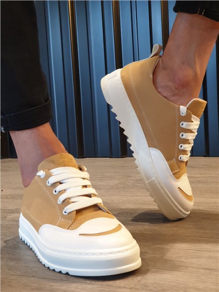 Men's Lace Up Shoes SLW-021 - Dark Beige #371346