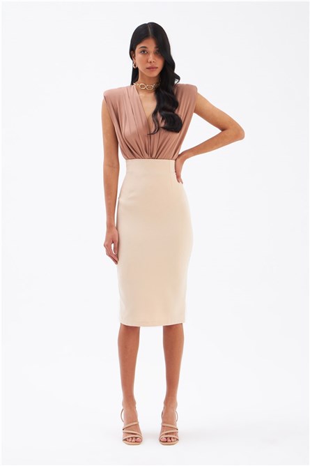 Women's fitted skirt - Beige #331703