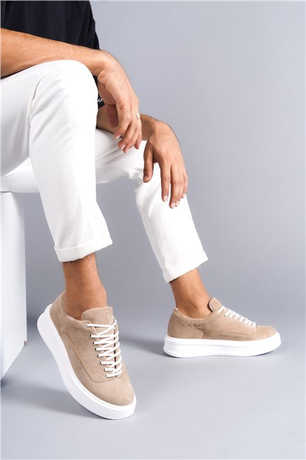 Men's Suede Lace Up Shoes KB-005 - Color Mink #404728