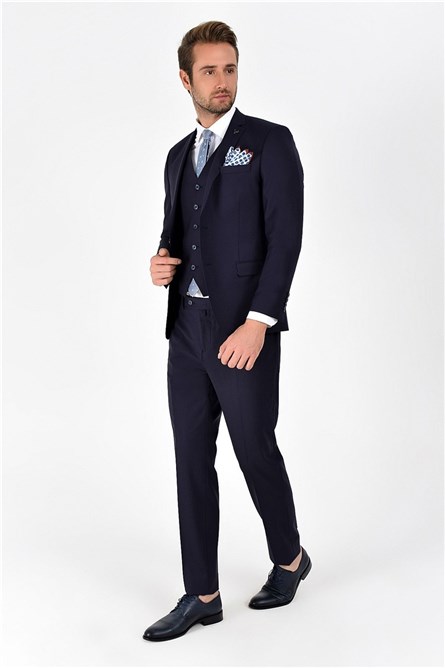 Men's suit with vest - Dark blue # 268165