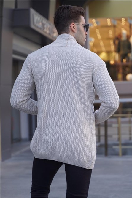 Men's Knit Cardigan 5996 - Cream #361376