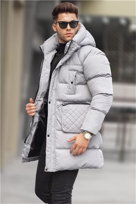 Мъжко дълго яке 5745 - Сиво #334576 Мъжко дълго яке 5745 - Сиво #334576