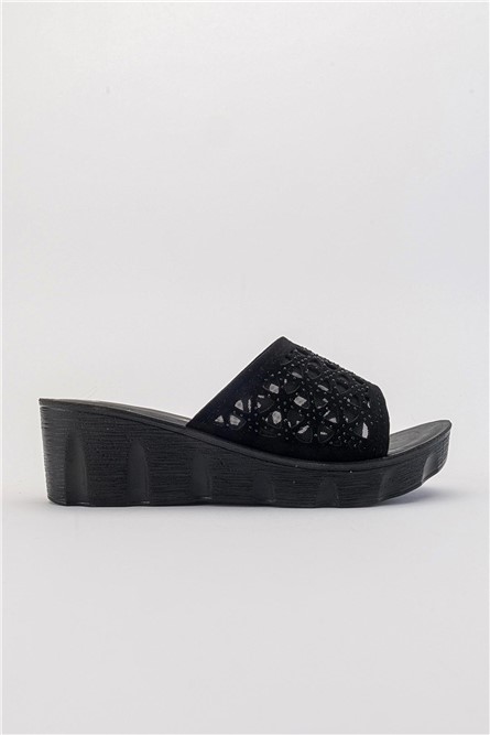 Women's Full Sole Slippers - Black #382815