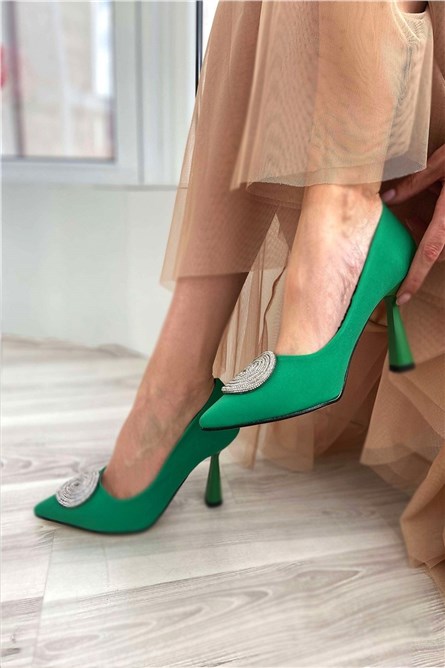 Women's Elegant Shoes - Green #358800