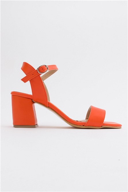 Women's Heeled Sandals - Orange #382884