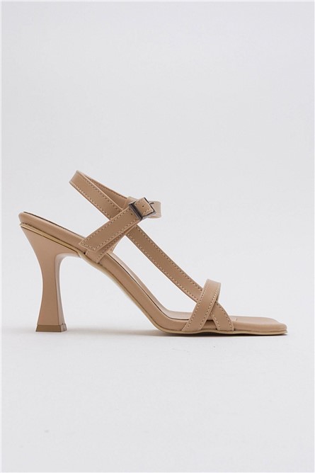 Women's Heeled Sandals - Beige #382892