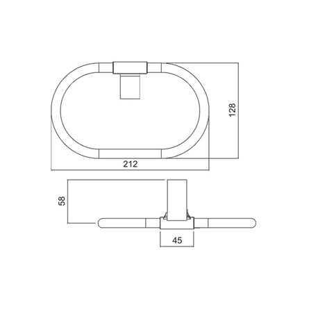 Tema Premium Oval Towel Rack - Black #341588
