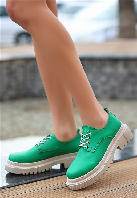 Women's Lace Up Shoes - Green #367912