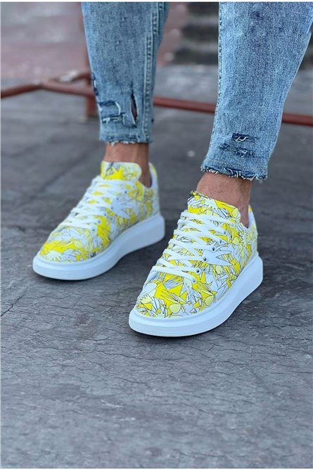 Men's Casual Lace Up Shoes WG501 - Yellow #405353