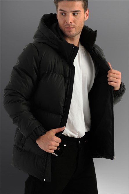 DDM-4 Men's Waterproof and Windproof Jacket with Detachable Hood - Black #408227