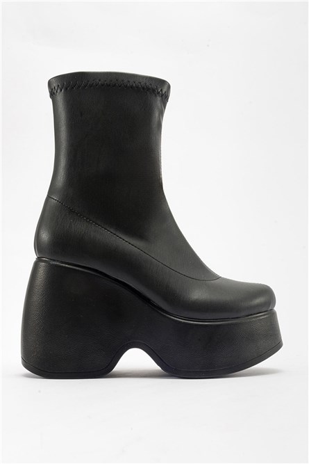 Women's Platform Boots - Black #410898