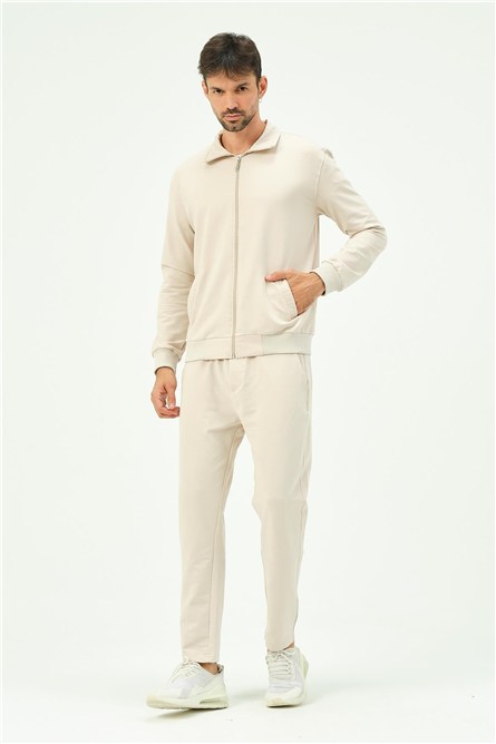 C&City Men Collared Front Zippered Straight Leg Tracksuit 8701  #451116