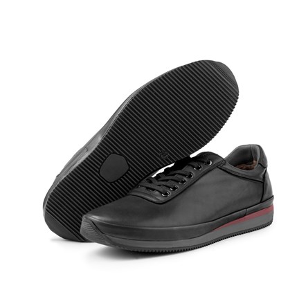 Ducavelli Men's Genuine Leather Casual Shoes - Black 