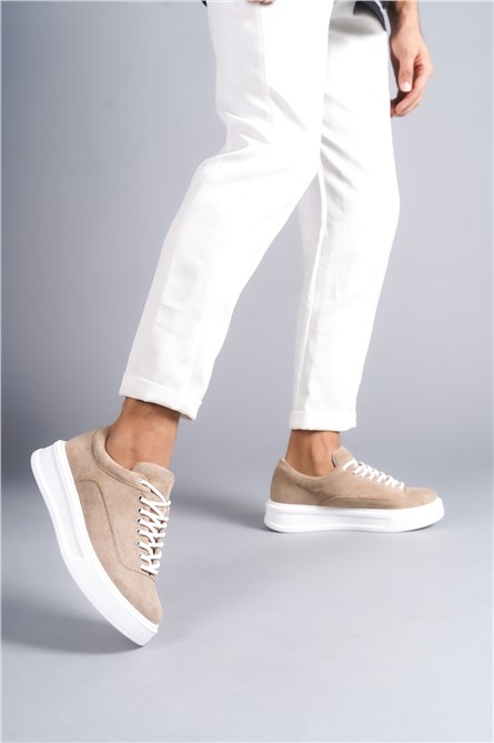 Men's Suede Lace Up Shoes KB-005 - Color Mink #404728