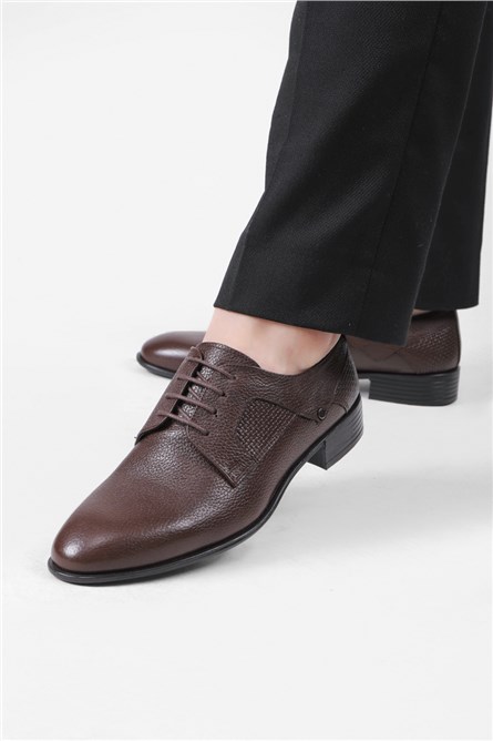 GERARDINO Men's classic Genuine Leather Shoes Brown 2009