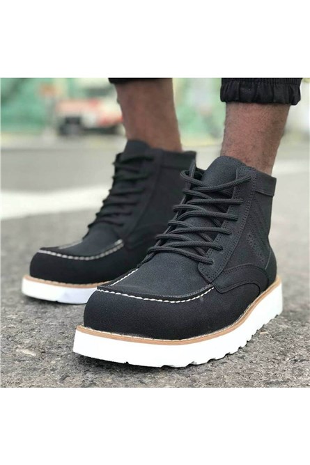 Men's Suede Boots CH047 - Black #385263