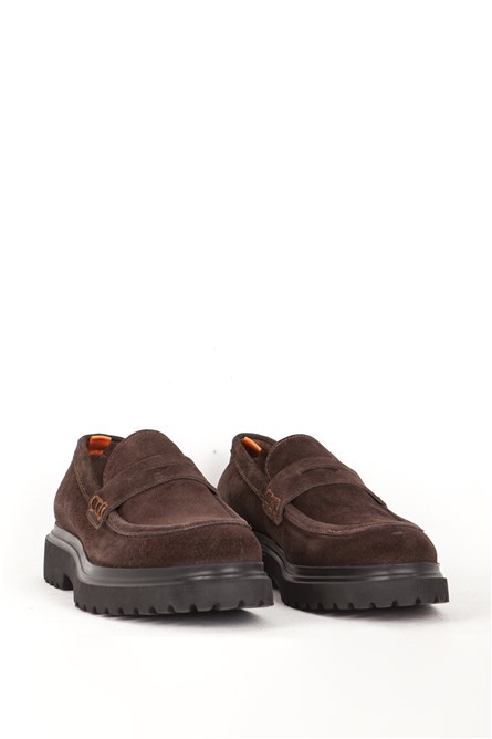 Men's Natural Suede Loafers 18542 - Brown #405763