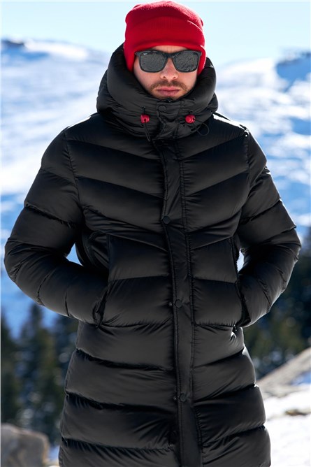 Men's Waterproof Windproof Long Jacket UDK-001 - Black #408168