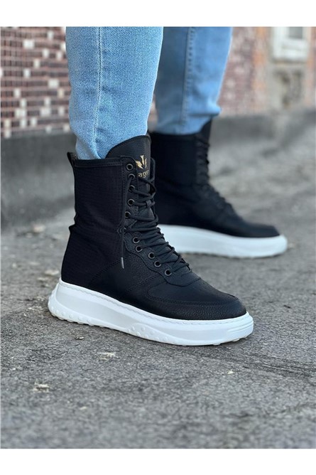 Men's Lace Up Boots WG012 - Black #364976