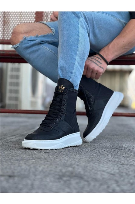 Mens Suede Lace Up Boots WG012 - Black #364969
