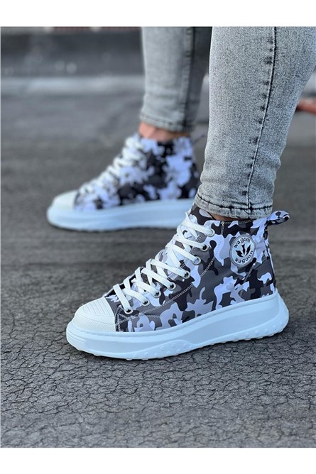 Wagoon Men's Casual Shoes WG017 - Gray Camo #369854