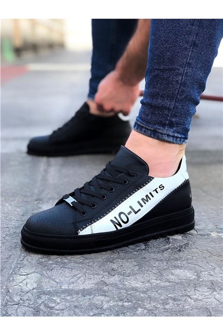 Men's casual shoes WG027 - Black with white # 317207