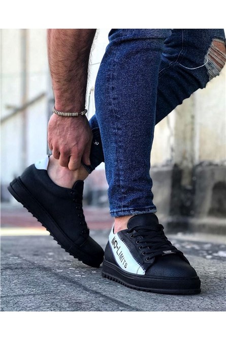 Men's casual shoes WG027 - Black with white # 317207