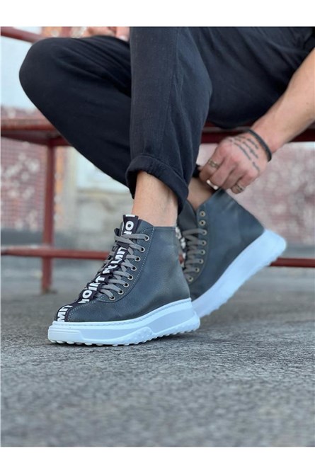 Men's Casual Lace Up Boots WG03 - Gray #362642