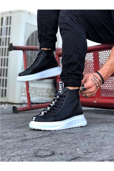 Men's Casual Lace Up Boots WG03 - Black #362653