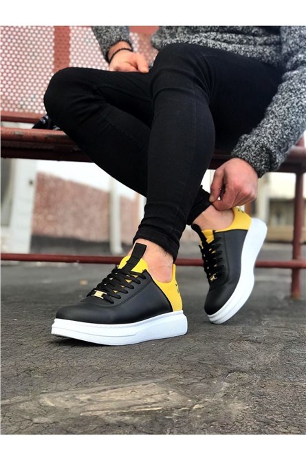Men's Casual Shoes WG030 - Black with Yellow #330772