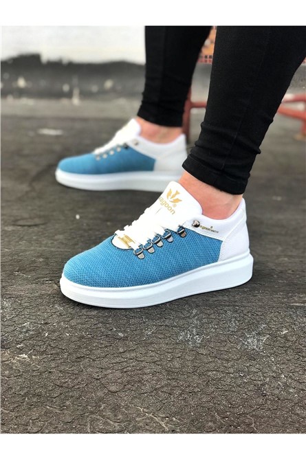 Wagoon Мъжки ежедневни обувки с връзки WG047 - Бели със Син #371299