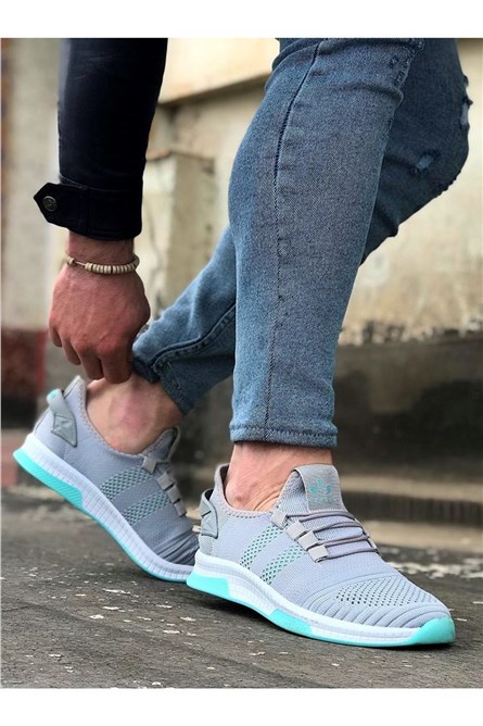 Men's Trainers - Grey, Teal #317047