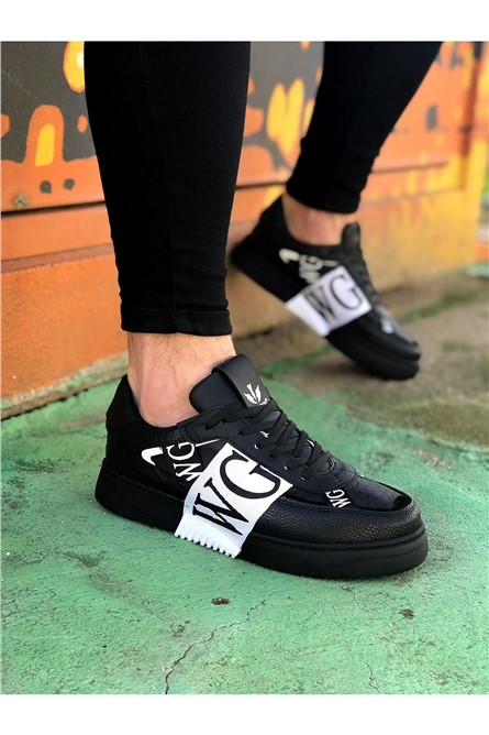 Men's Casual Shoes WG202 - Black with White #364984