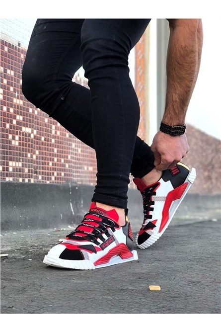 Men's sports shoes WG203 - Red and White #328394