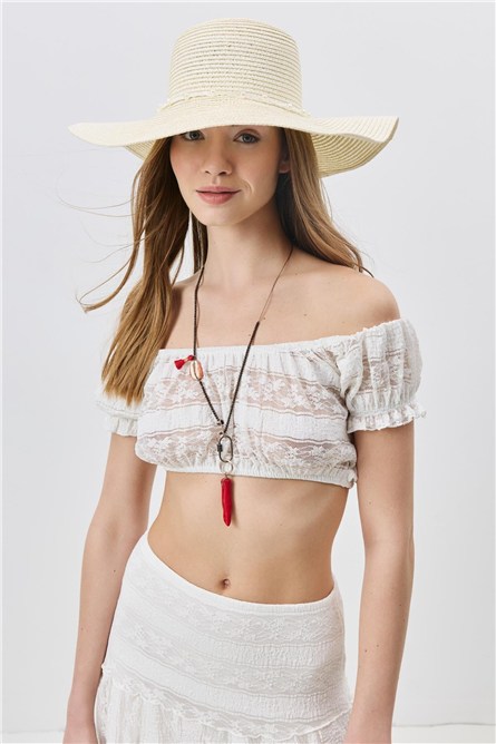Wide Brim Straw Beach Hat Y25730-05  #451896