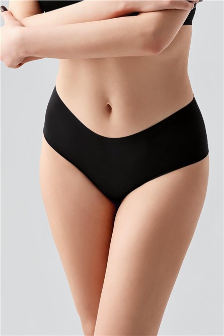 Plus Size Non-Slip High-Waisted Laser Cut Panties C19202  #451269