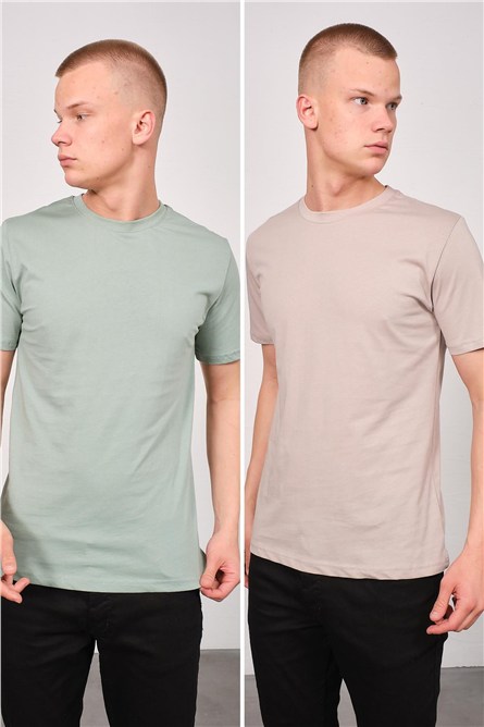 Men's Crew Neck 2-Pack Regular Fit Basic T-Shirt 990  #451383